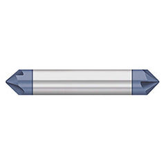 Titan USA - Chamfer Mills; Cutter Head Diameter (Inch): 3/8 ; Included Angle B: 30 ; Included Angle A: 120 ; Chamfer Mill Material: Solid Carbide ; Chamfer Mill Finish/Coating: AlTiN ; Overall Length (Inch): 2-1/2 - Exact Industrial Supply