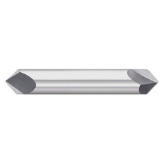 Titan USA - Chamfer Mills; Cutter Head Diameter (Inch): 5/16 ; Included Angle B: 60 ; Included Angle A: 60 ; Chamfer Mill Material: Solid Carbide ; Chamfer Mill Finish/Coating: Uncoated ; Overall Length (Inch): 2-1/2 - Exact Industrial Supply