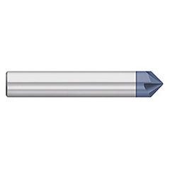 Titan USA - Chamfer Mills; Cutter Head Diameter (Inch): 3/8 ; Included Angle B: 49 ; Included Angle A: 82 ; Chamfer Mill Material: Solid Carbide ; Chamfer Mill Finish/Coating: AlTiN ; Overall Length (Inch): 2-1/2 - Exact Industrial Supply