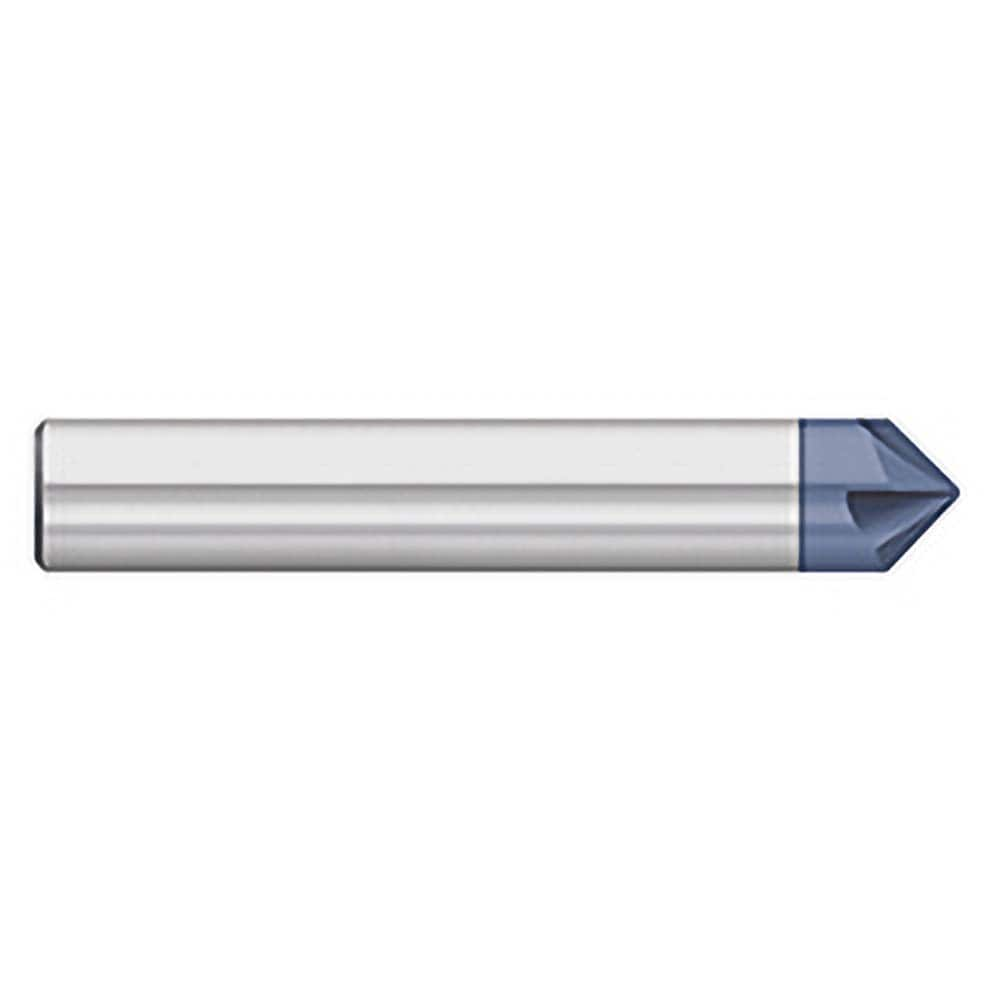 Titan USA - Chamfer Mills; Cutter Head Diameter (Inch): 3/8 ; Included Angle B: 40 ; Included Angle A: 100 ; Chamfer Mill Material: Solid Carbide ; Chamfer Mill Finish/Coating: AlTiN ; Overall Length (Inch): 2-1/2 - Exact Industrial Supply