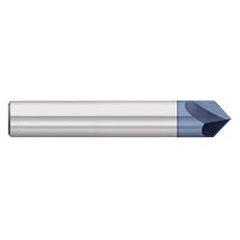 Titan USA - Chamfer Mills; Cutter Head Diameter (Inch): 3/16 ; Included Angle B: 60 ; Included Angle A: 60 ; Chamfer Mill Material: Solid Carbide ; Chamfer Mill Finish/Coating: AlTiN ; Overall Length (Inch): 2-1/2 - Exact Industrial Supply