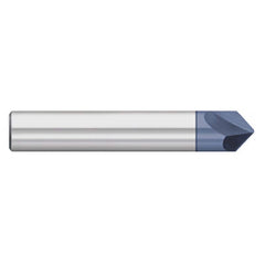 Titan USA - Chamfer Mills; Cutter Head Diameter (Inch): 3/8 ; Included Angle B: 40 ; Included Angle A: 100 ; Chamfer Mill Material: Solid Carbide ; Chamfer Mill Finish/Coating: AlTiN ; Overall Length (Inch): 2-1/2 - Exact Industrial Supply