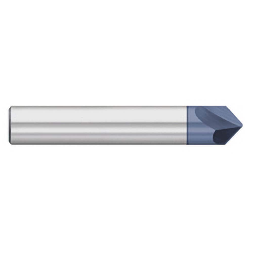 Titan USA - Chamfer Mills; Cutter Head Diameter (Inch): 3/16 ; Included Angle B: 40 ; Included Angle A: 100 ; Chamfer Mill Material: Solid Carbide ; Chamfer Mill Finish/Coating: AlTiN ; Overall Length (Inch): 2-1/2 - Exact Industrial Supply