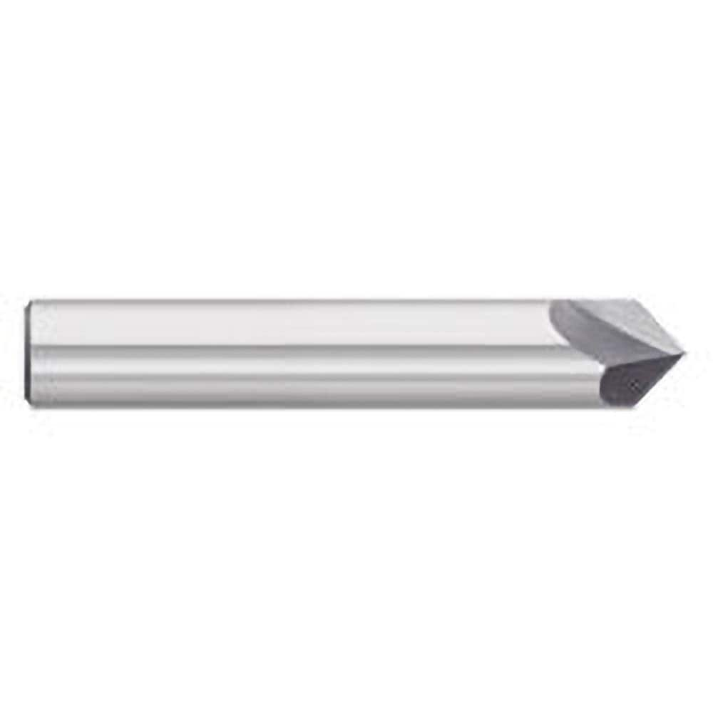 Titan USA - Chamfer Mills; Cutter Head Diameter (Inch): 1/4 ; Included Angle B: 30 ; Included Angle A: 120 ; Chamfer Mill Material: Solid Carbide ; Chamfer Mill Finish/Coating: Uncoated ; Overall Length (Inch): 2-1/2 - Exact Industrial Supply