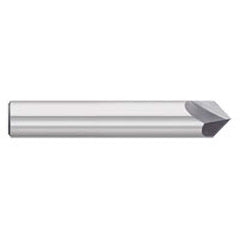 Titan USA - Chamfer Mills; Cutter Head Diameter (Inch): 1/4 ; Included Angle B: 30 ; Included Angle A: 120 ; Chamfer Mill Material: Solid Carbide ; Chamfer Mill Finish/Coating: Uncoated ; Overall Length (Inch): 2-1/2 - Exact Industrial Supply