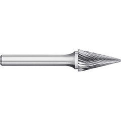 Titan USA - Burrs; Head Shape: Cone ; Industry Specification: SM-41 ; Tooth Style: Single Cut ; Cutting Diameter (Inch): 1/8 ; Cutting Diameter (Decimal Inch): 0.1250 ; Shank Diameter (Inch): 1/8 - Exact Industrial Supply