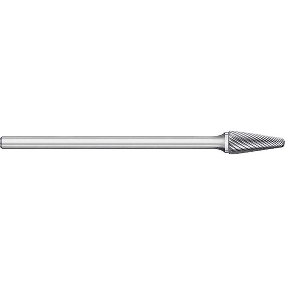 Titan USA - Burrs; Head Shape: Taper w/Radius End ; Industry Specification: SL-4L6 ; Tooth Style: Single Cut ; Cutting Diameter (Inch): 1/2 ; Cutting Diameter (Decimal Inch): 0.5000 ; Shank Diameter (Inch): 1/4 - Exact Industrial Supply