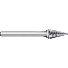 Titan USA - Burrs; Head Shape: Cone ; Industry Specification: SM-42L3 ; Tooth Style: Single Cut ; Cutting Diameter (Inch): 1/8 ; Cutting Diameter (Decimal Inch): 0.1250 ; Shank Diameter (Inch): 1/8 - Exact Industrial Supply