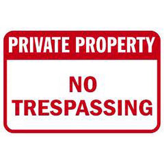 Lyle Signs - Traffic & Parking Signs; MessageType: Warning & Safety Reminder Signs ; Message or Graphic: Message Only ; Legend: Private Property No Trespassing ; Graphic Type: None ; Reflectivity: Reflective; Engineer Grade ; Material: Aluminum - Exact Industrial Supply