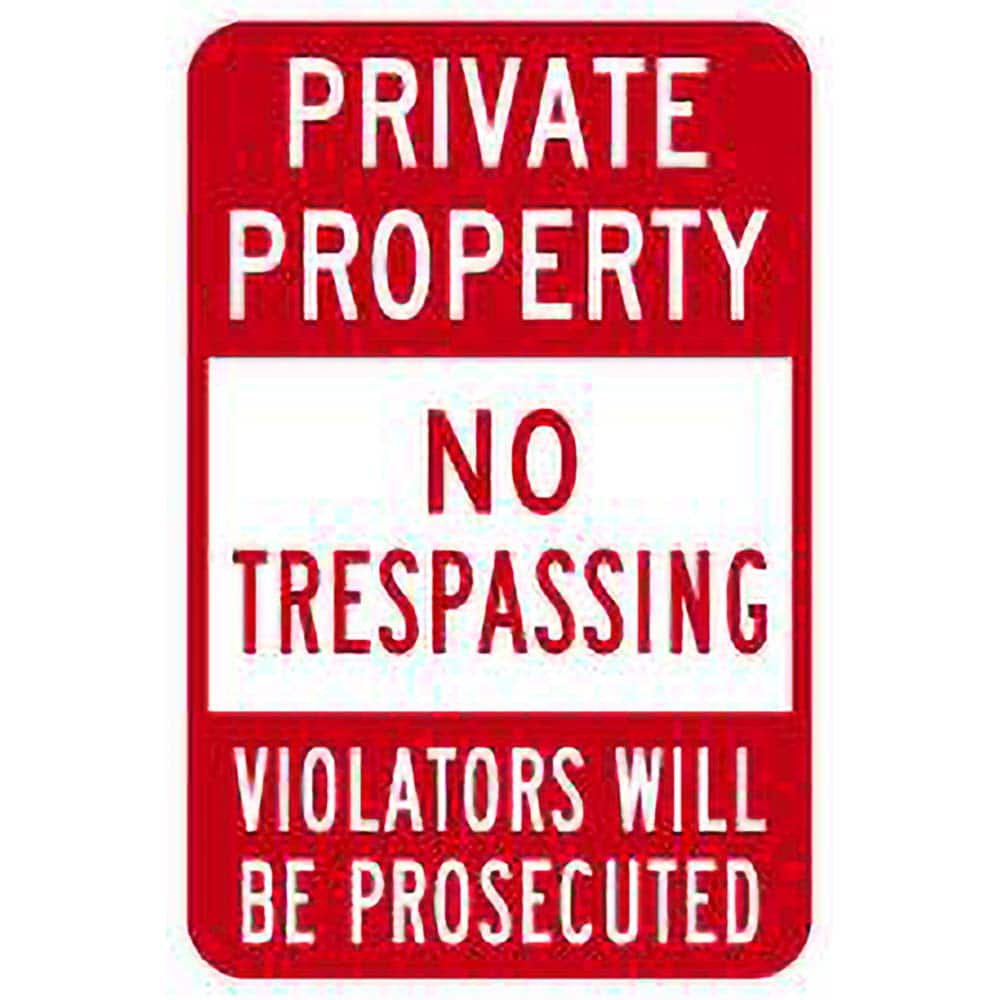 Lyle Signs - Traffic & Parking Signs; MessageType: Warning & Safety Reminder Signs ; Message or Graphic: Message Only ; Legend: Private Property No Trespassing Violators Will Be Prosecuted ; Graphic Type: None ; Reflectivity: Reflective; Engineer Grade ; - Exact Industrial Supply