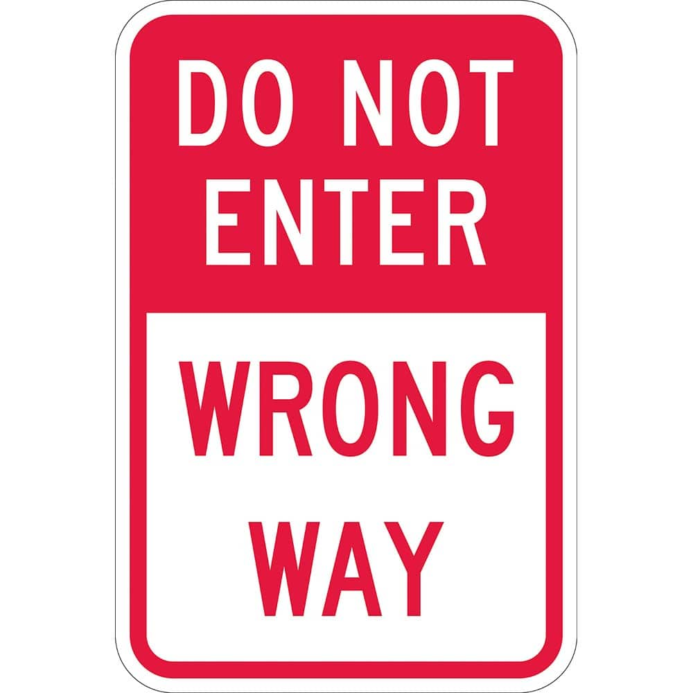 Lyle Signs - Traffic & Parking Signs; MessageType: Traffic Control Signs ; Message or Graphic: Message Only ; Legend: Do Not Enter Wrong Way ; Graphic Type: None ; Reflectivity: Reflective; Engineer Grade ; Material: Aluminum - Exact Industrial Supply