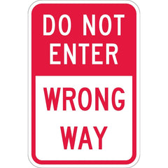 Lyle Signs - Traffic & Parking Signs; MessageType: Traffic Control Signs ; Message or Graphic: Message Only ; Legend: Do Not Enter Wrong Way ; Graphic Type: None ; Reflectivity: Reflective; Engineer Grade ; Material: Aluminum - Exact Industrial Supply