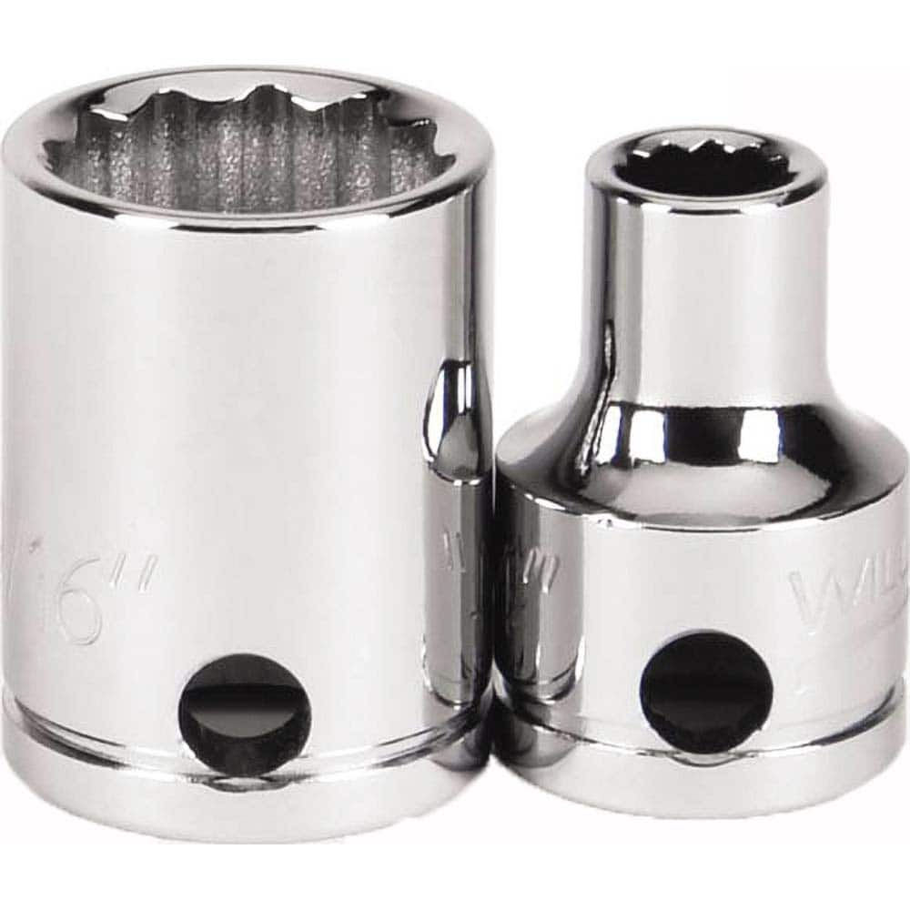 Williams - Hand Sockets; Drive Size (Inch): 3/8 ; Size (Inch): 1/4 ; Type: Standard ; Tool Type: Tethered Hand Socket ; Number of Points: 12 ; Finish/Coating: Chrome - Exact Industrial Supply