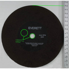 Everett - Cutoff Wheels; Tool Compatibility: Chop Saws; Cut-Off Saw; Electric-Powered Saw; Portable Saw; Shop Saw; Stationary Saw ; Wheel Diameter (Inch): 16 ; Wheel Thickness (Inch): .170 ; Abrasive Material: Aluminum Oxide ; Maximum RPM: 2590.000 ; Gri - Exact Industrial Supply