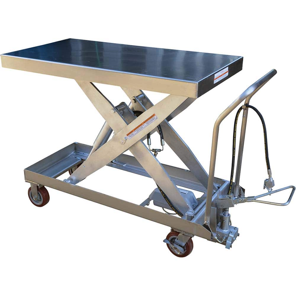 Vestil - Lifting Tables; Type: Hydraulic Cart ; Lift Style: Scissor ; Style: Foot Pump ; Load Capacity (Lb.): 1750.000 ; Minimum Height (Inch): 14-1/4 ; Lift Height (Inch): 39-1/2 - Exact Industrial Supply