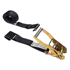 US Cargo Control - Slings & Tiedowns (Load-Rated); Type: Ratchet Tie Down ; Length (Feet): 12 ; Basket Capacity (Lb.): 3333 ; Material: Polyester ; Color: Black - Exact Industrial Supply