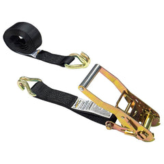 US Cargo Control - Slings & Tiedowns (Load-Rated); Type: Ratchet Tie Down ; Length (Feet): 18 ; Basket Capacity (Lb.): 3333 ; Material: Polyester ; Color: Black - Exact Industrial Supply