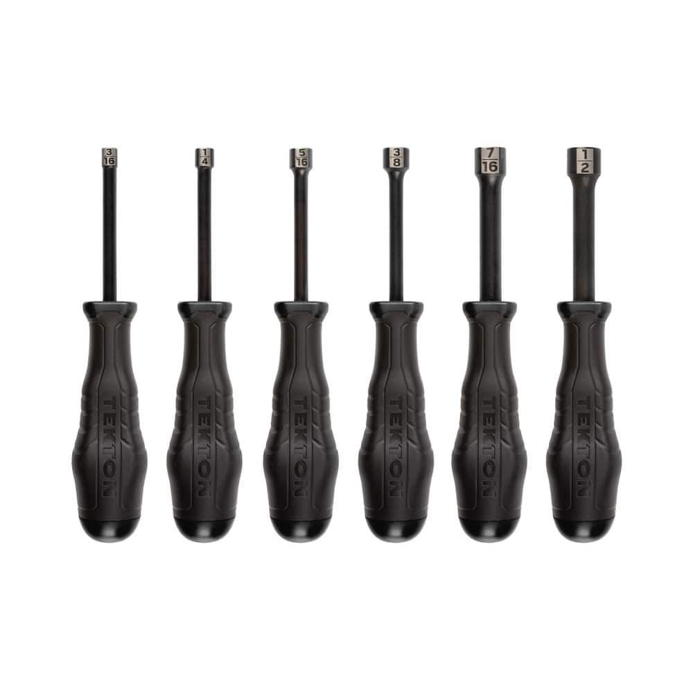 Screwdriver Sets; Screwdriver Types Included: Nut Driver; Container Type: None; Finish: Black Oxide; Number Of Pieces: 6; Nut Driver Size: 7/16; 1/2; 3/16; 1/4; 5/16; 3/8; Contents: 3/16-1/2″