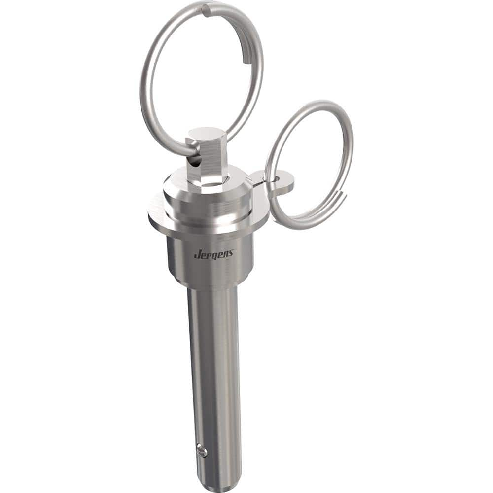 Ball Grip Quick-Release Pin: Ring Handle, 3/4″ Pin Dia, 1/2″ Usable Length 3.19″ OAL, 17-4 Stainless Steel, Stainless Steel Handle