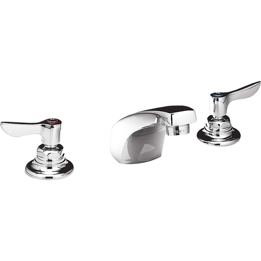 Lavatory Faucets; Inlet Location: Back; Spout Type: Standard; Inlet Pipe Size: 0.5 in; Inlet Gender: Male; Maximum Flow Rate: 0.5; Mounting Centers: 8; Material: Cast Brass; Finish/Coating: Polished Chrome; Spout Height: 8 in; Minimum Order Quantity: Cast