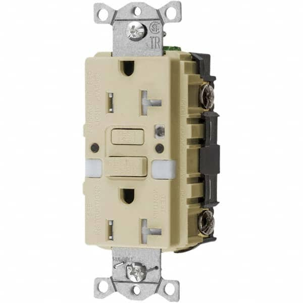 Hubbell Wiring Device-Kellems - GFCI Receptacles Grade: Commercial Color: Ivory - Caliber Tooling