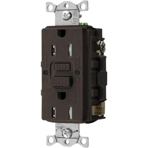 Hubbell Wiring Device-Kellems - GFCI Receptacles Grade: Commercial Color: Brown - Caliber Tooling