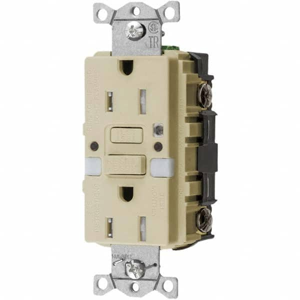 Hubbell Wiring Device-Kellems - GFCI Receptacles Grade: Commercial Color: Ivory - Caliber Tooling