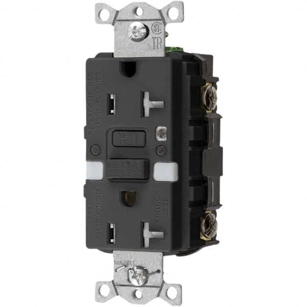 Hubbell Wiring Device-Kellems - GFCI Receptacles Grade: Commercial Color: Black - Caliber Tooling