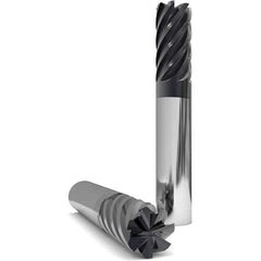 Corner Radius End Mill: 1/4″ Dia, 1/2″ LOC, 0.01″ Radius, 7 Flutes, Solid Carbide 2″ OAL, 1/4″ Shank Dia, 38 ° Helix, nACo Coated, Corner Radius End, Centercutting, Series 1035