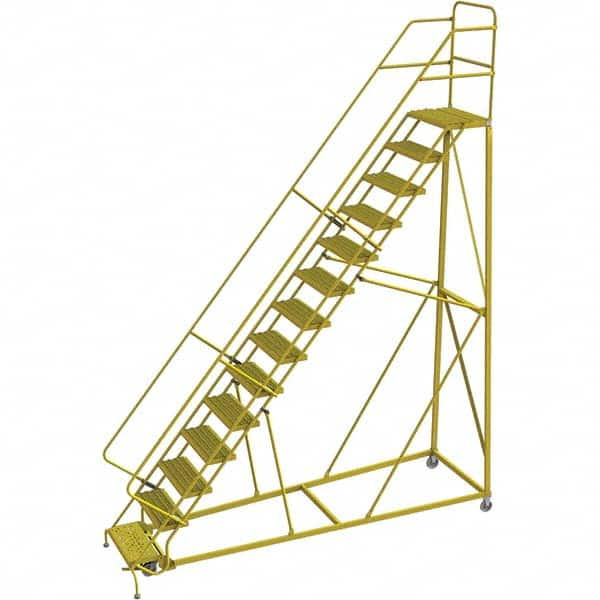 TRI-ARC - Rolling & Wall Mounted Ladders & Platforms Type: Stairway Slope Ladder Style: Forward Descent 50 Degree Incline - Caliber Tooling