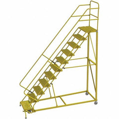 TRI-ARC - Rolling & Wall Mounted Ladders & Platforms Type: Stairway Slope Ladder Style: Forward Descent 50 Degree Incline - Caliber Tooling