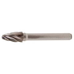 SF-5 Aluminum Cut Solid Carbide Bur-Round Nose Tree Shape - Exact Industrial Supply