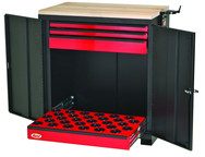 CNC Workstation - Holds 18 Pcs. 50 Taper - Black/Red - Caliber Tooling