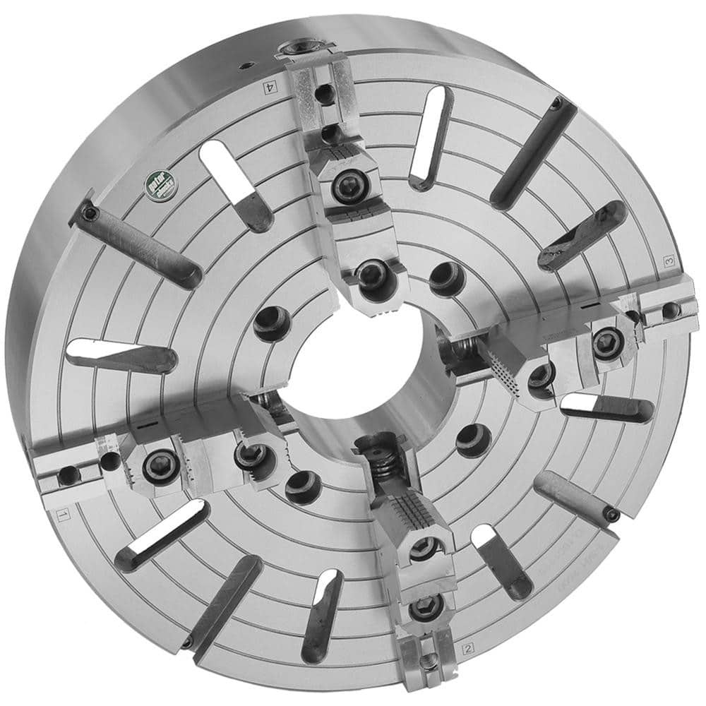 Independent Manual Lathe Chuck: 4-Jaw,  20″ Dia Two-Piece Jaws, Direct & D1-8 Mount, 500 Max RPM