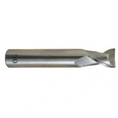 1/2 Dia. x 3 Overall Length 2-Flute .060 C/R Solid Carbide SE End Mill-Round Shank-Center Cutting-Uncoated - Caliber Tooling