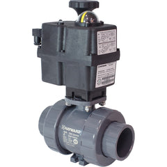 Hayward - Actuated Ball Valves; Actuator Type: Electric ; Pipe Size: 1 (Inch); Material: PVC ; Seal Material: FPM ; Number of Pieces: 2.000 ; End Connections: Socket; Threaded - Exact Industrial Supply