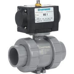 Hayward - Actuated Ball Valves; Actuator Type: Pneumatic Spring Return w/Solenoid ; Pipe Size: 1-1/2 (Inch); Material: CPVC ; Seal Material: FPM ; Number of Pieces: 2.000 ; End Connections: Socket; Threaded - Exact Industrial Supply