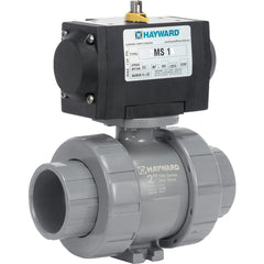 Hayward - Actuated Ball Valves; Actuator Type: Pneumatic Spring Return w/Solenoid ; Pipe Size: 2 (Inch); Material: CPVC ; Seal Material: FPM ; Number of Pieces: 2.000 ; End Connections: Socket; Threaded - Exact Industrial Supply