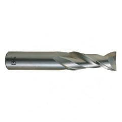 1/4 Dia. x 2-1/2 Overall Length 2-Flute .030 C/R Solid Carbide SE End Mill-Round Shank-Center Cutting-Uncoated - Caliber Tooling