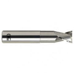 1/4 Dia. x 2-1/2 Overall Length 2-Flute .020 C/R Solid Carbide SE End Mill-Round Shank-Center Cutting-Uncoated - Caliber Tooling