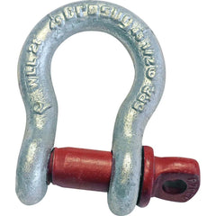 Crosby - Shackles; Nominal Chain Size: 1/2 ; Load Limit (Ton): 55.00 ; Pin Type: Bolt ; Material: Carbon Steel - Exact Industrial Supply