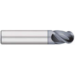 Ball End Mill: 0.5″ Dia, 0.625″ LOC, 4 Flute, Solid Carbide 2-1/2″ OAL, 1/2″ Shank Dia, 38 ° Helix, AlCrO-MAX Coated, Single End