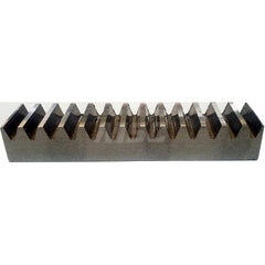 3/16″ Face Width 1' Long 1018/12L14 Steel Gear Rack 72 Pitch, 14.5° Pressure Angle, Square