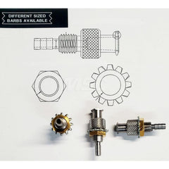 Medical Tubing Connectors & Fittings; Connector Type: Female Luer Lock to Bulkhead Adapter (3-Barb); Material: 303 Stainless Steel; Inlet A Inside Diameter (Inch): 1/16; Inlet B Inside Diameter (Inch): 3/32; Application: For Many Laboratories; Color: Silv