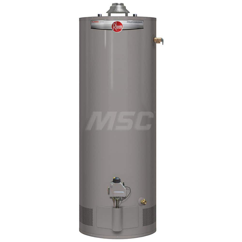 Gas Water Heaters; Commercial/Residential: Residential; Commercial/Residential: Residential; Type: Atmospheric; Fuel Type: Natural Gas; Fuel Type: Natural Gas; Indoor or Outdoor: Indoor; Tankless: No; Tank Capacity (Gal.): 50.00; Temperature Rise: 90 ™F @