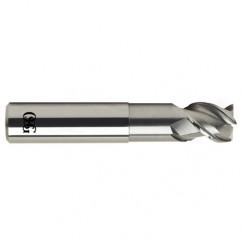 1/4 Dia. x 2-1/2 Overall Length 3-Flute .060 C/R Solid Carbide SE End Mill-Round Shank-Center Cutting-Uncoated - Caliber Tooling