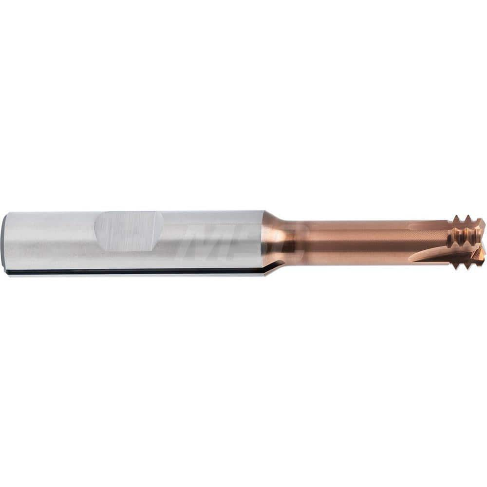 Helical Flute Thread Mill: Internal, 4 Flute, Solid Carbide 0.4528″ Cut Dia, TiSiN Coated