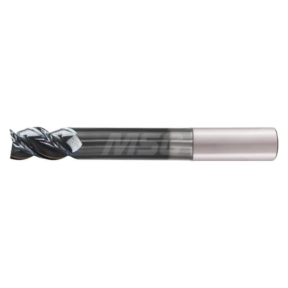 Corner Radius End Mill: 3/8″ Dia, 1/2″ LOC, 0.06″ Radius, 4 Flutes, Solid Carbide 2″ OAL, 3/8″ Shank Dia, 38 ° Helix, DLC Coated, Corner Radius End, Centercutting, Series Flash Solid