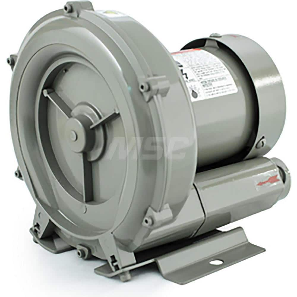 Regenerative Air Blowers; Inlet Size: 1″; Outlet Size: 1″; Horse Power: .33; Amperage Rating: 3.6000; Cubic Feet Per Minute: 38 SCFM; Height (Inch): 10; Width (Decimal Inch): 9; Maximum Working Water Pressure: 32.00; Maximum Vacuum Water Pressure: 30.00;