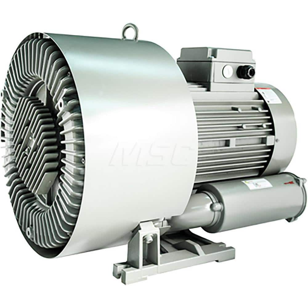 Regenerative Air Blowers; Inlet Size: 2.5; Outlet Size: 2.5; Horse Power: 11.50; Amperage Rating: 36.3000; Cubic Feet Per Minute: 600 SCFM; Height (Inch): 28; Width (Decimal Inch): 30; Maximum Working Water Pressure: 60.00; Maximum Vacuum Water Pressure: